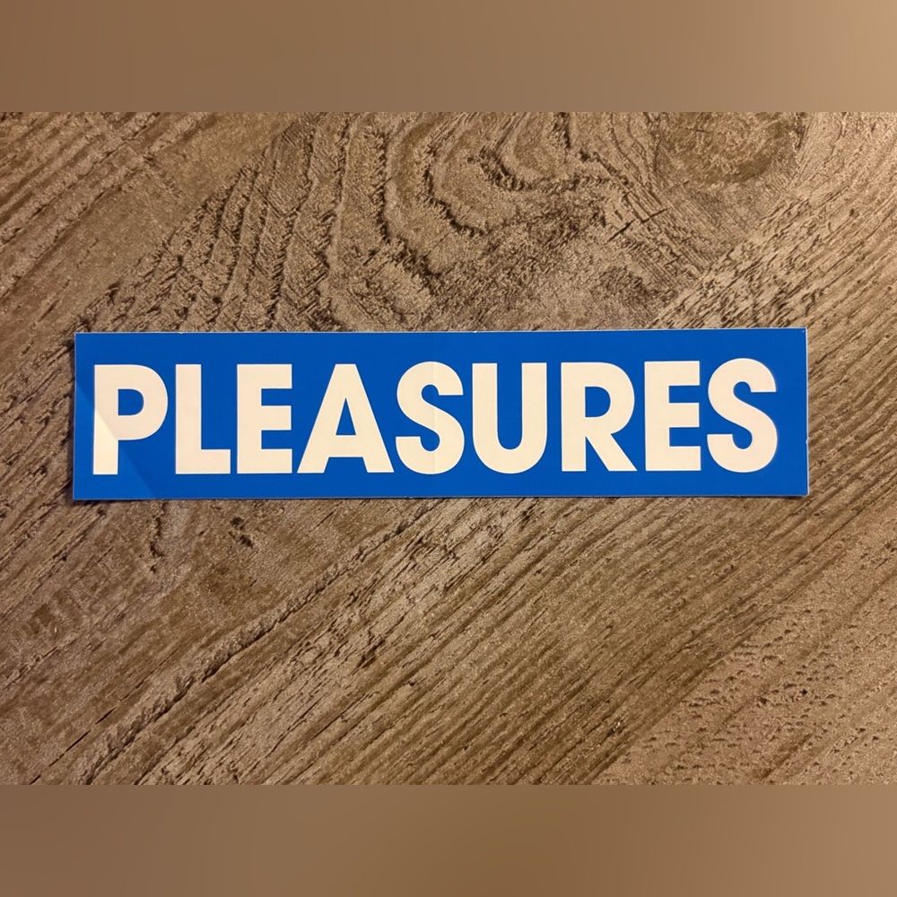 Pleasures Blue Logo Sticker